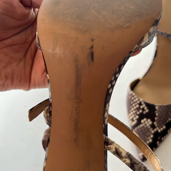 Banana republic snake skin brown/black size 9 pointes toe/ pencil heel… - Picture 5 of 7